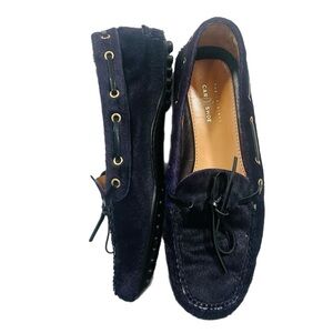 THE ORIGINAL CAR SHOE Purple Calf‎ Hair Loafers Driving Shoes Name Brand size 8